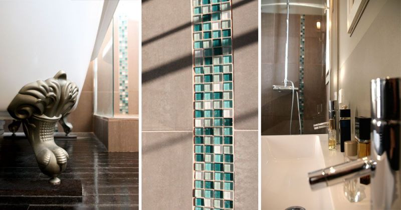 Rénovation d'un appartement ancien modernisé par parquet noir, grès cérame et mosaïque en carreaux de verre - Julie Béringué Architecte d'intérieur à Toulouse