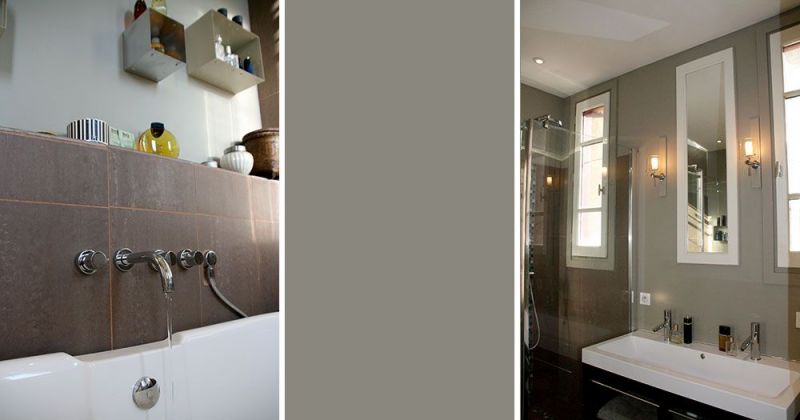Rénovation d'un appartement ancien modernisé par parquet noir, grès cérame et mosaïque en carreaux de verre - Julie Béringué Architecte d'intérieur à Toulouse