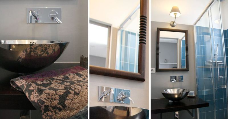 Rénovation d'un appartement ancien modernisé par parquet noir, placard transformé en salle d'eau - Julie Béringué Architecte d'intérieur à Toulouse